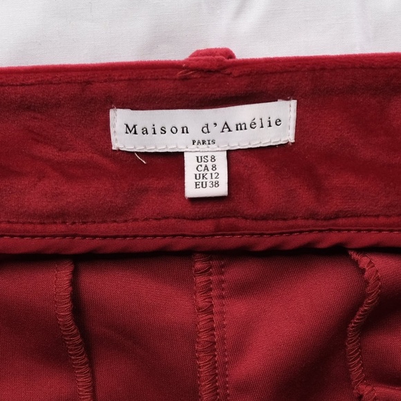 Chic Women's Boot Cut Pants in Rich Red - Picture 4 of 8